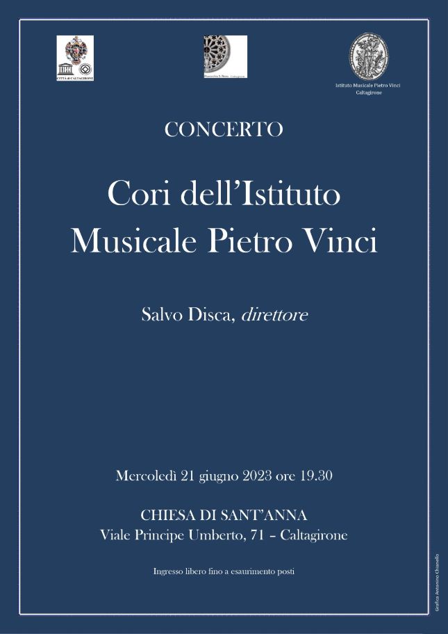Locandina-Istituto-musicale-concerto-21-giugno-2023 CALTAGIRONE - Mercoledì 21 e domenica 25 giugno due concerti a cura  dell’Istituto musicale “Pietro Vinci”