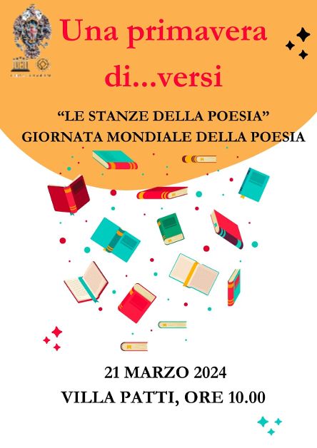 Locandina-Una-Primavera-di-versi Celebrazione della Giornata Mondiale della Poesia a Caltagirone: Villa Patti animata da versi e emozioni